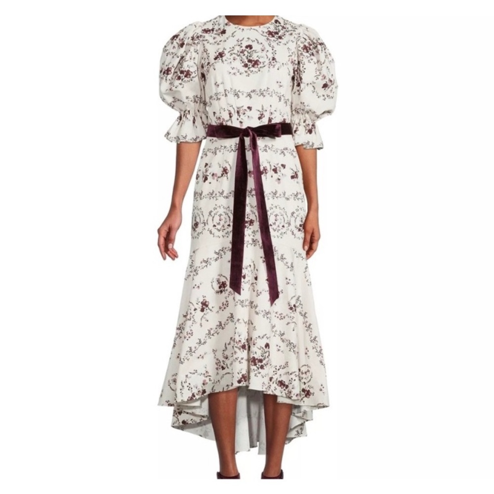 ANTONIO MELANI White and Purple High Low Dress
